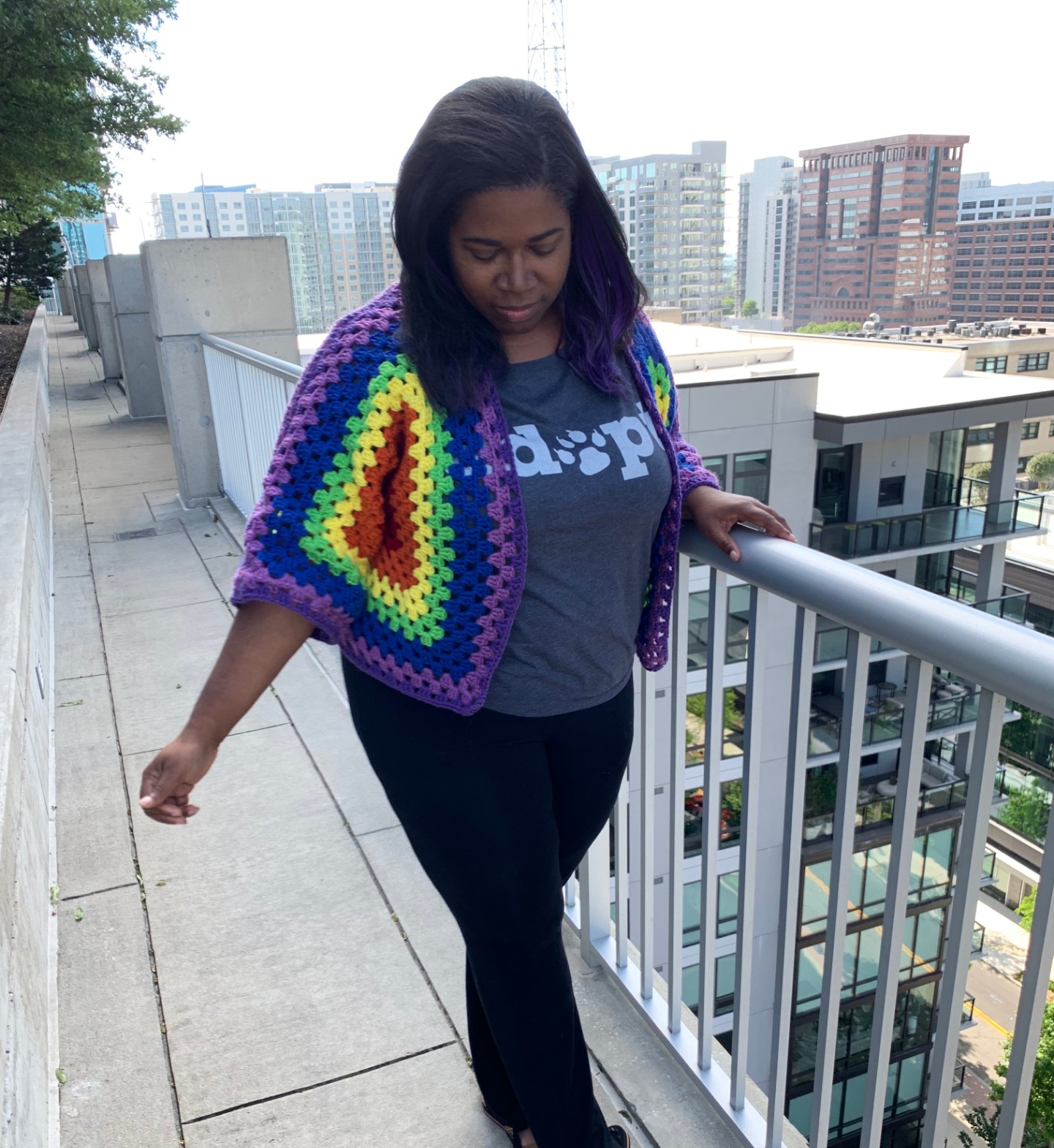 Crochet Rainbow Granny Cardi